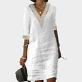 Women's Lace Trim Tunic Dress | Relaxed V-Neck Summer Style