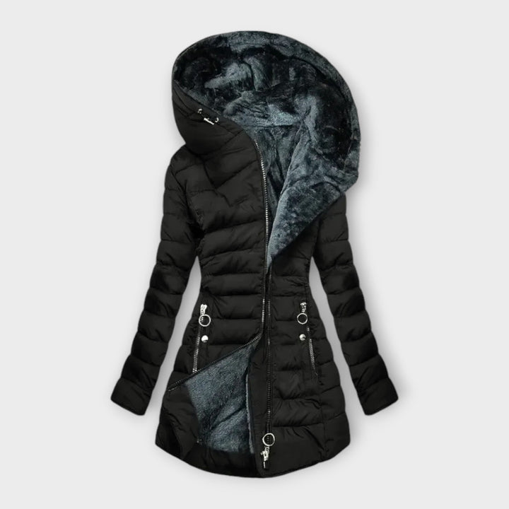 Women's Longline Puffer Jacket with Hood