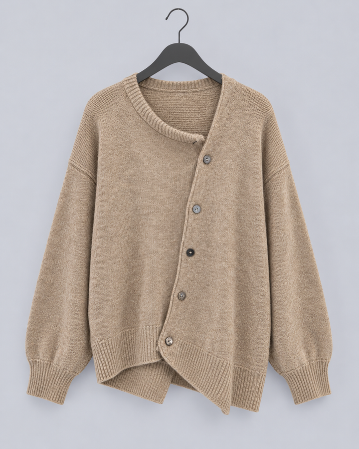 Women's 100% Cashmere Knitted Jumper | Front Button Pullover