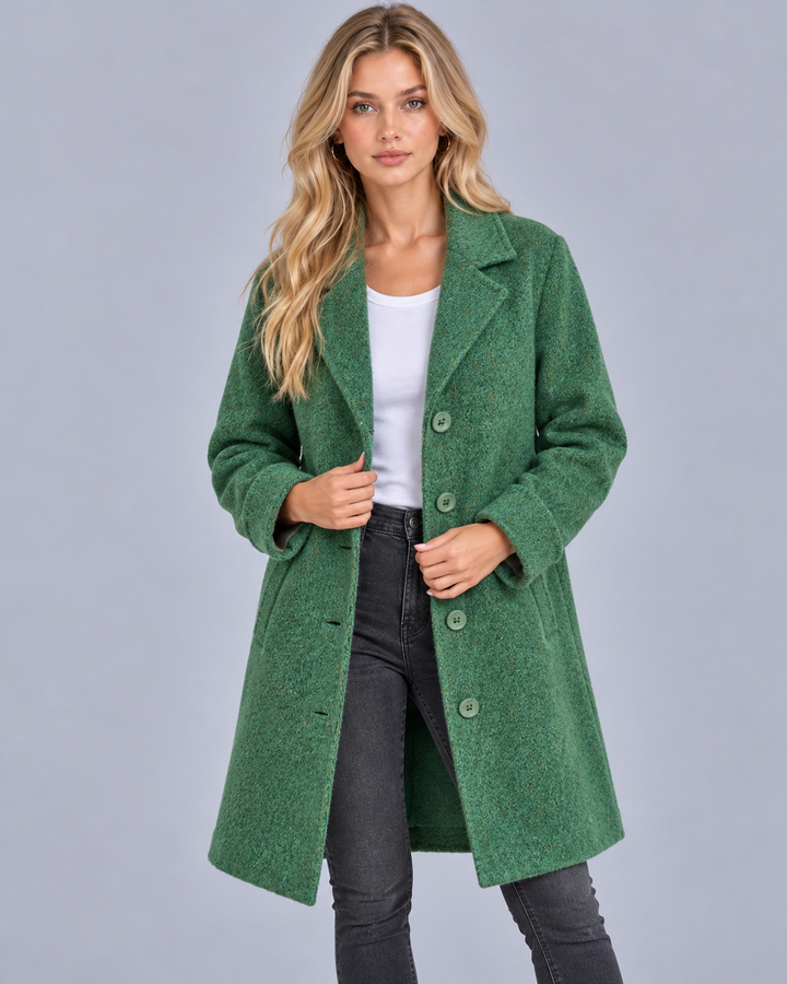 Women's Tailored Coat with Turned-Back Cuffs