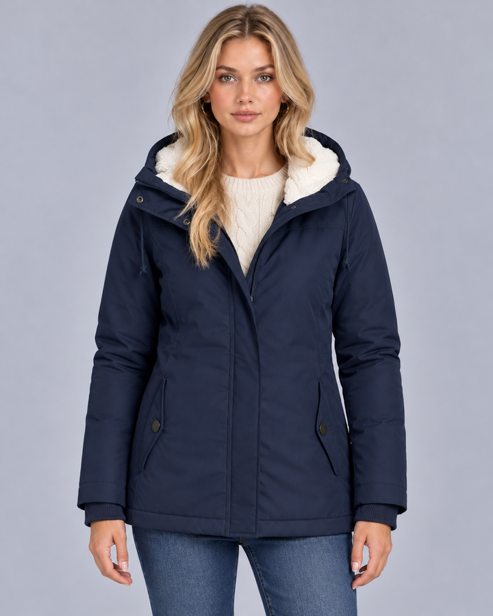 Women's Hooded Waterproof Parka with Warm Lining