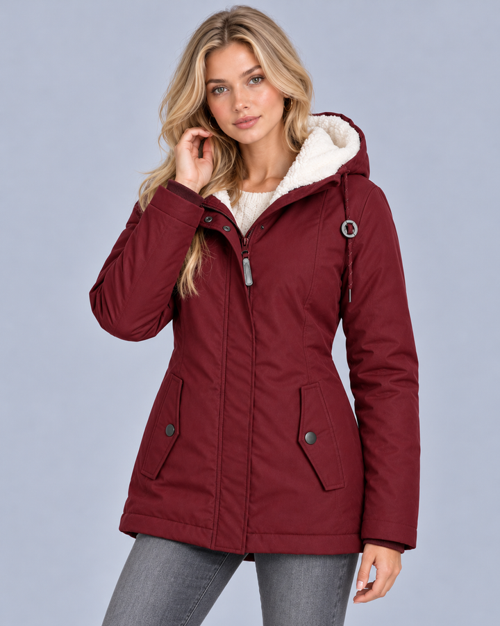 Women's Hooded Waterproof Parka with Warm Lining