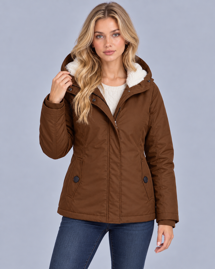 Women's Hooded Waterproof Parka with Warm Lining