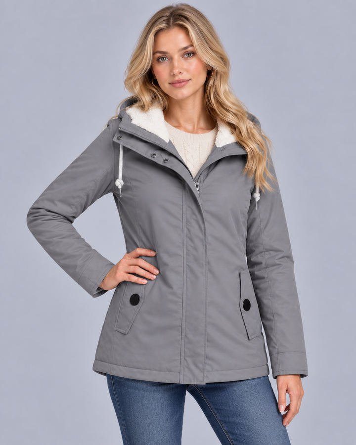 Women's Hooded Waterproof Parka with Warm Lining