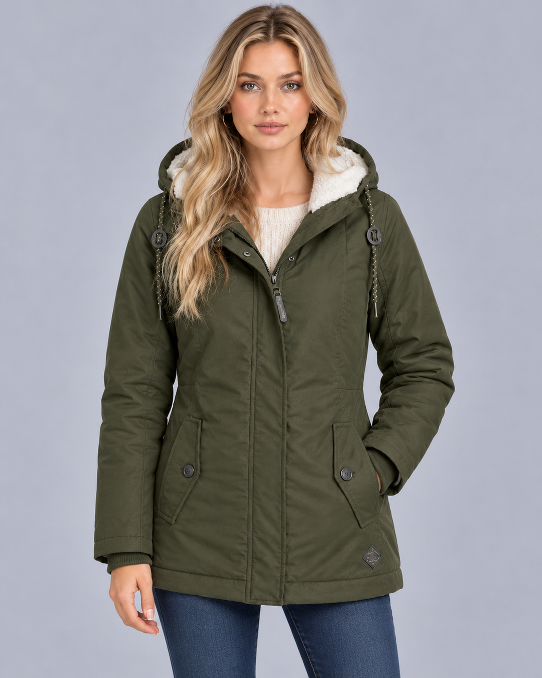 Women's Hooded Waterproof Parka with Warm Lining