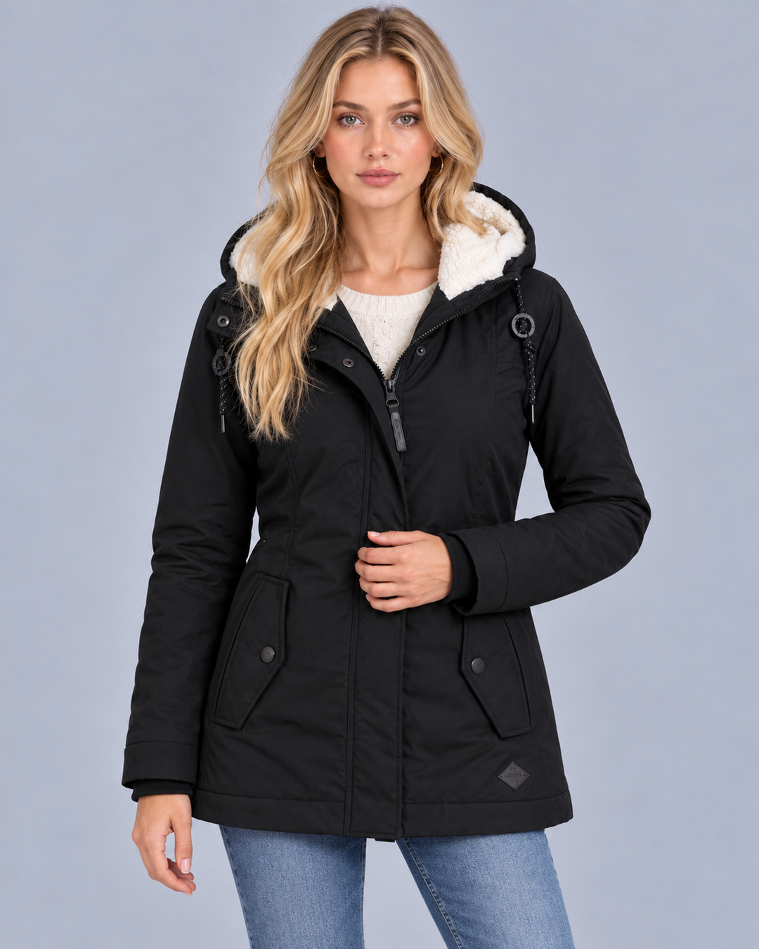 Women's Hooded Waterproof Parka with Warm Lining