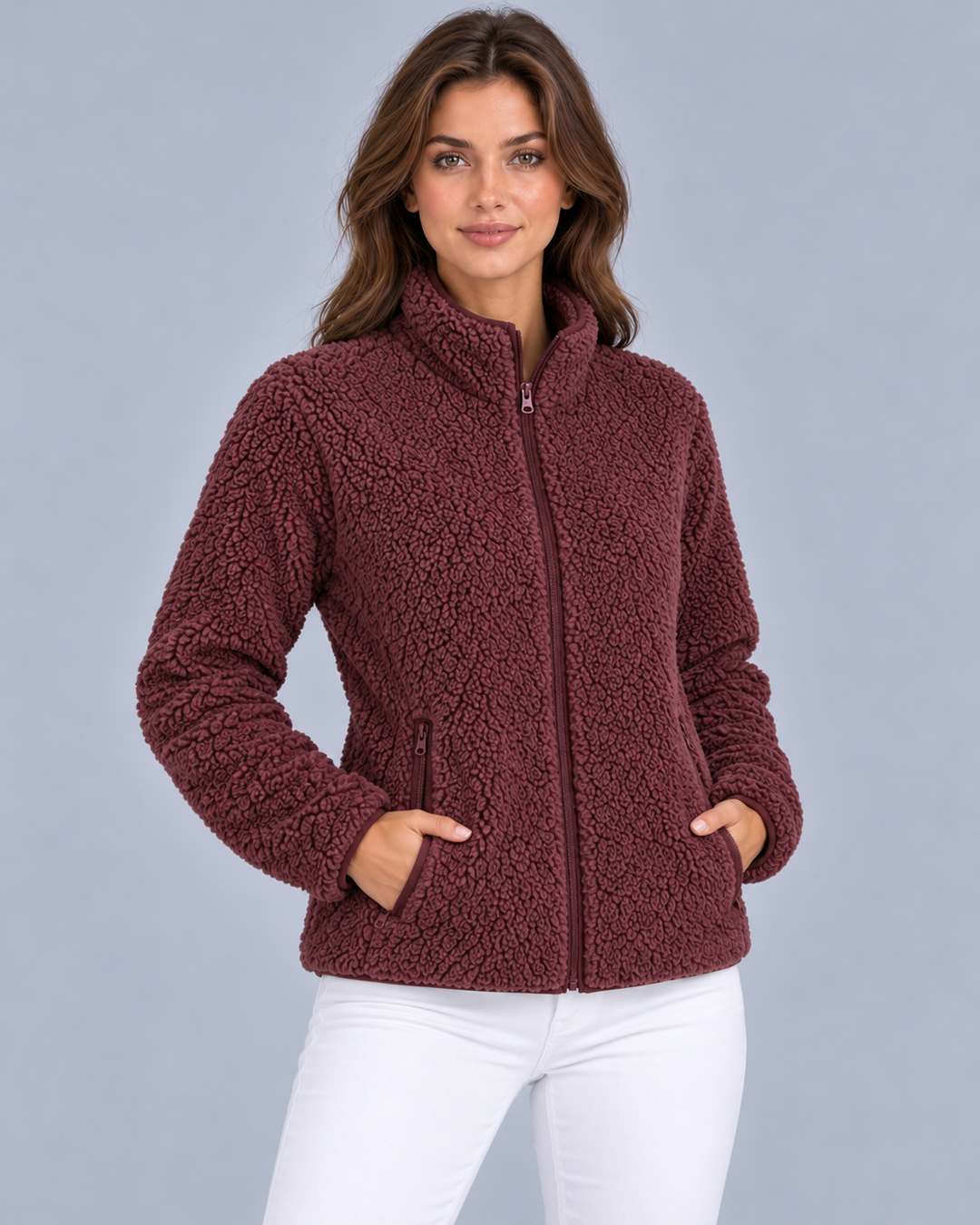 Women's Sherpa Jacket with Zip Pockets