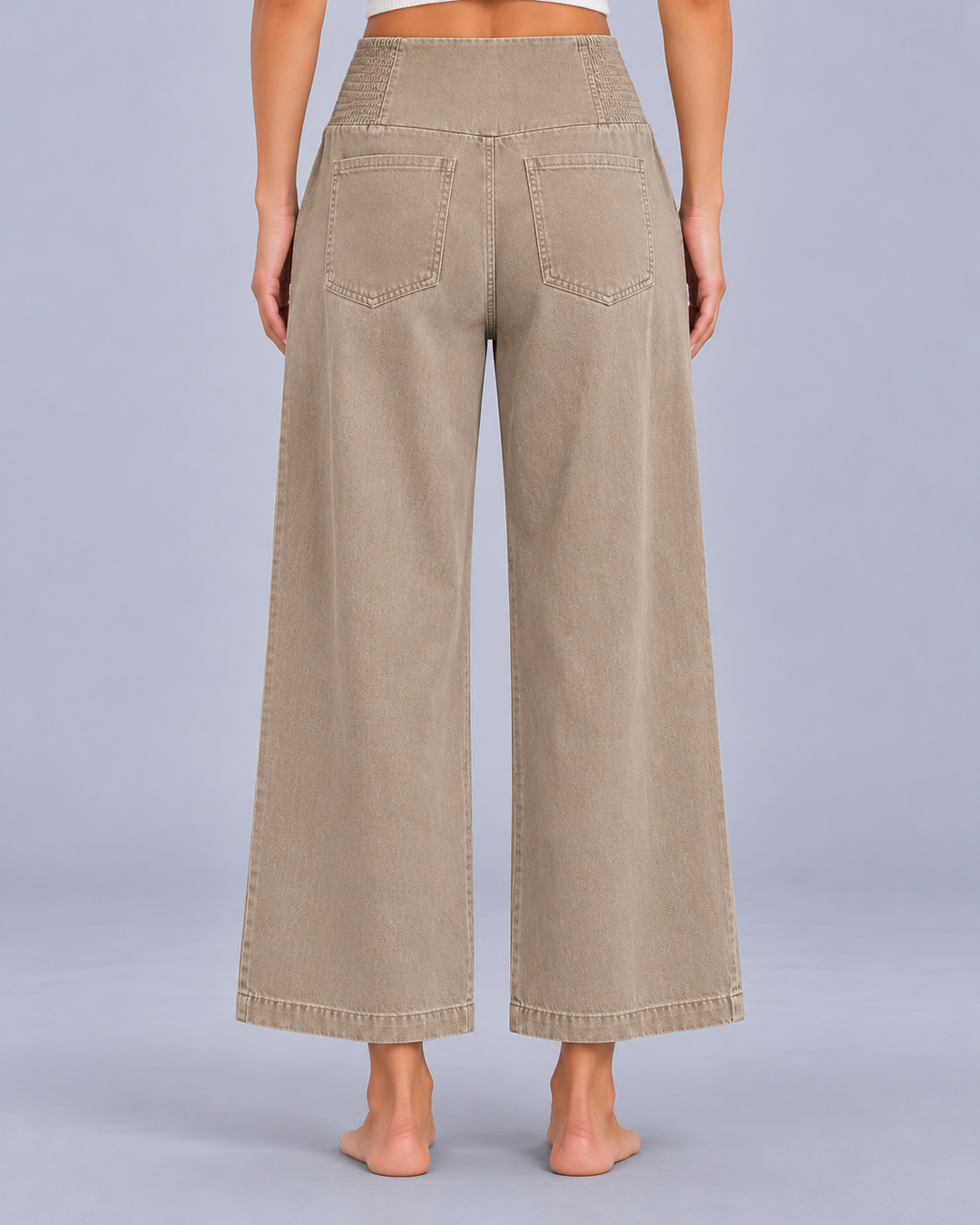 Women's Wide Leg Jeans with Curved Seams