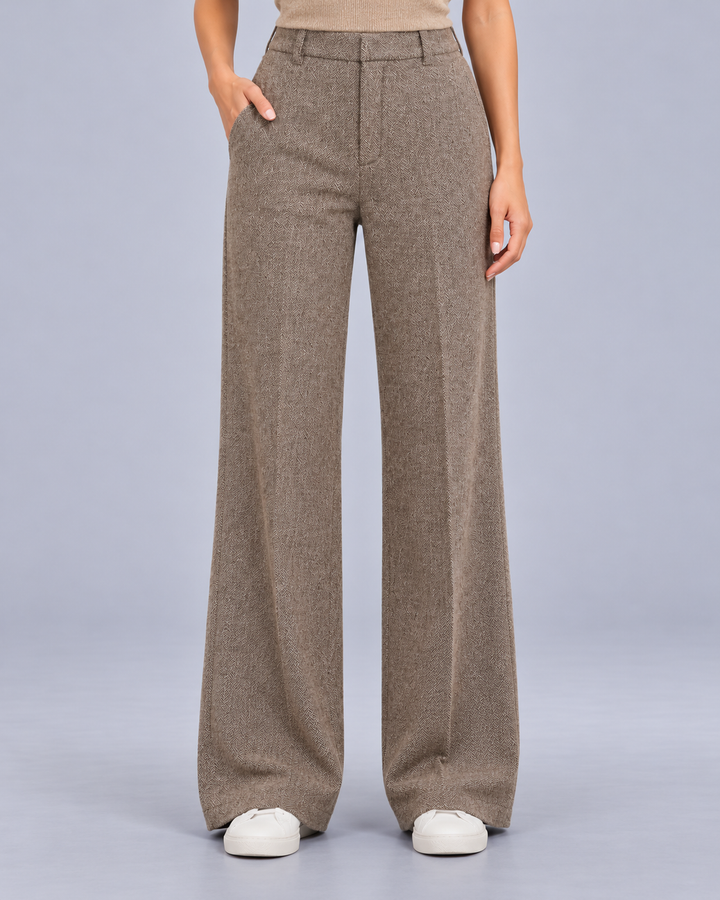 Women's Wool Blend High Waisted Trousers
