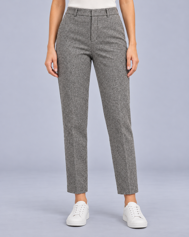 Women's Wool Blend High Waisted Trousers