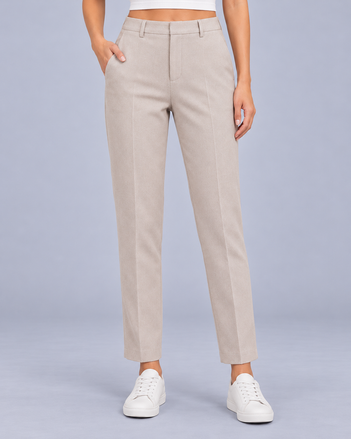 Women's Wool Blend High Waisted Trousers