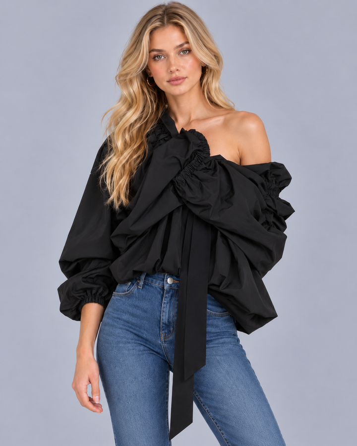Women's Puff Sleeve Bow Blouse