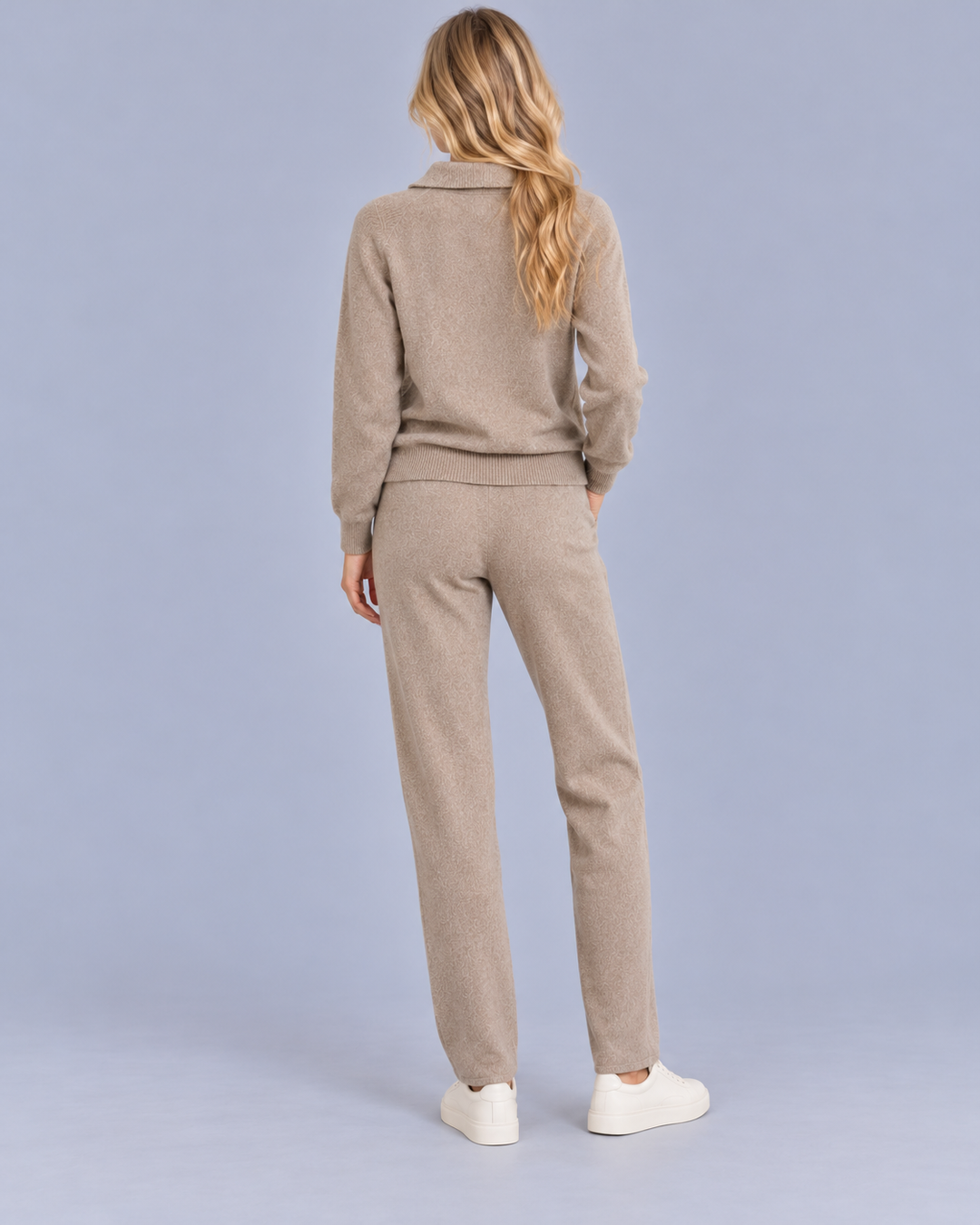 Women's Knitted Polo Collar Lounge Set