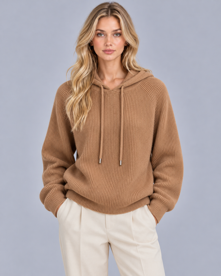 Women's Cashmere Blend Knitted Hoodie
