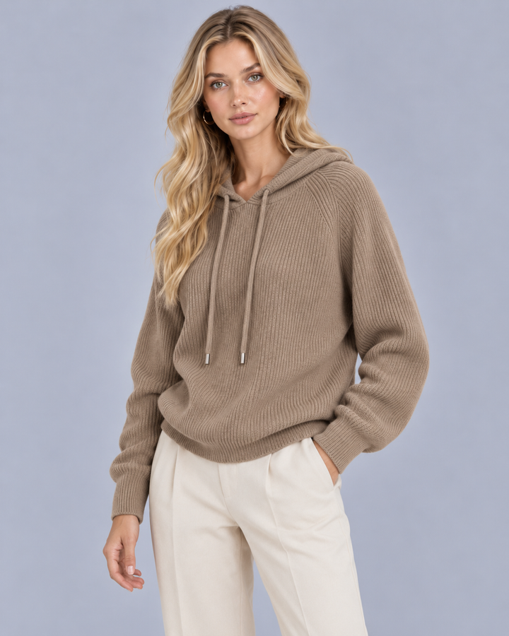 Women's Cashmere Blend Knitted Hoodie