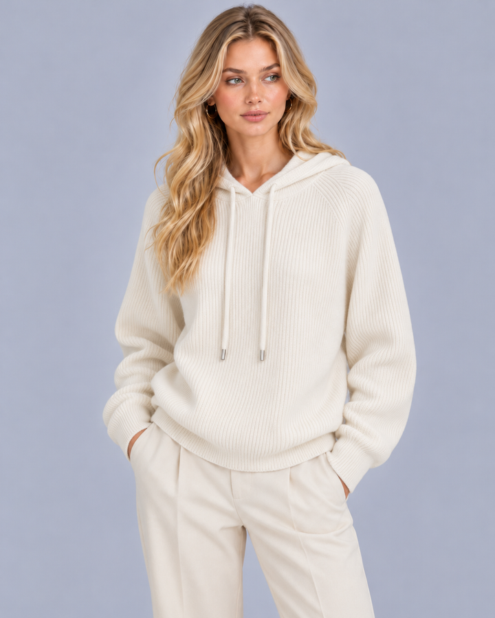Women's Cashmere Blend Knitted Hoodie