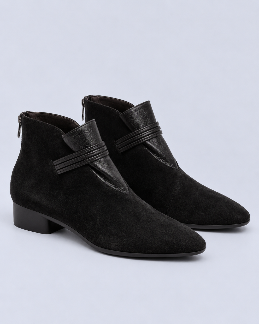 Women's Suede Ankle Boots with Block Heel