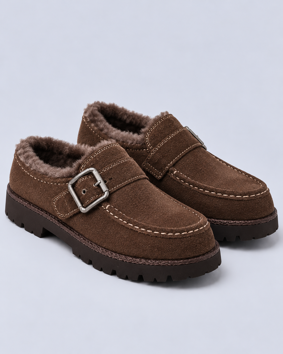 Women's Faux Suede Lined Buckle Clogs