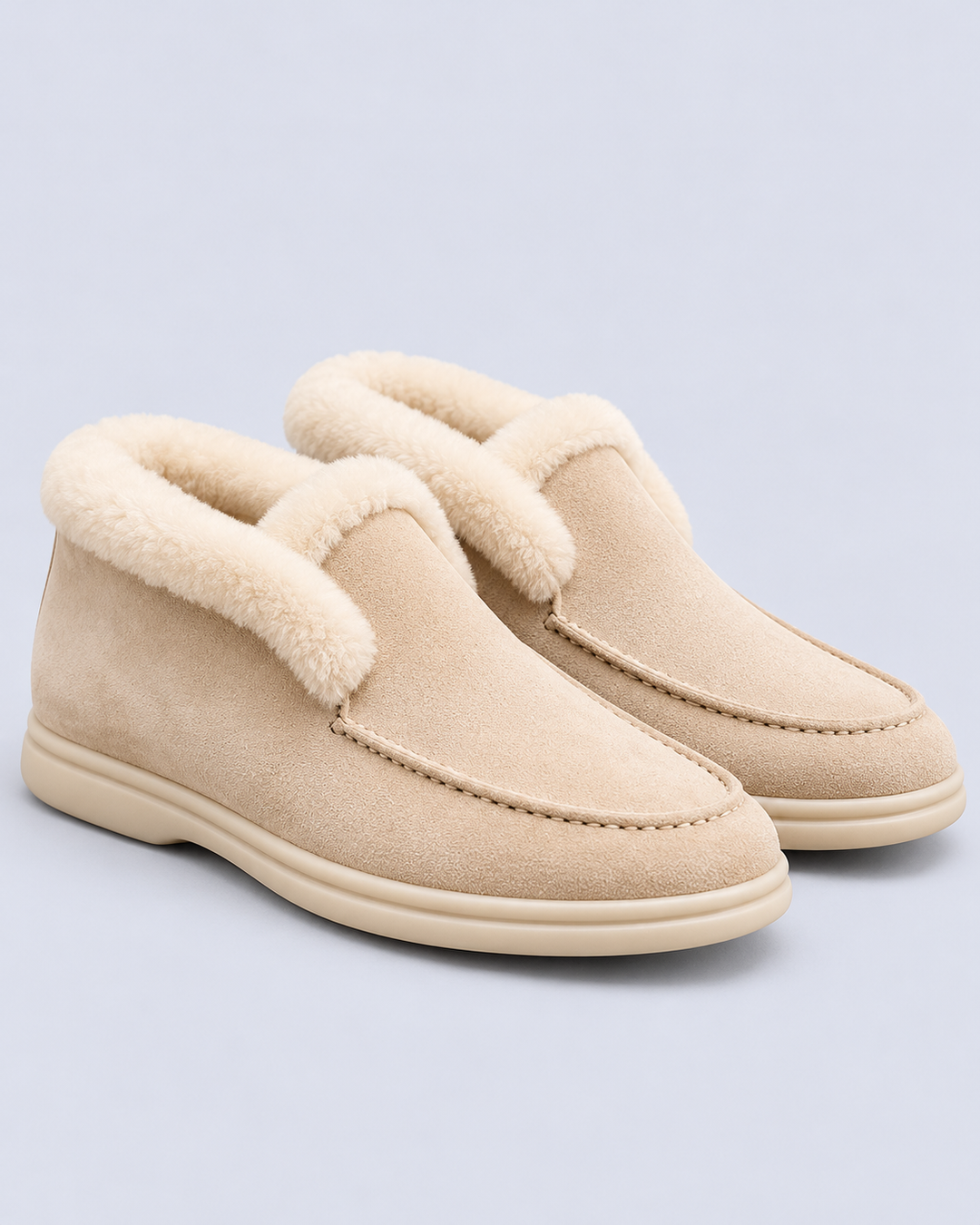 Women's Shearling Lined Suede Loafers