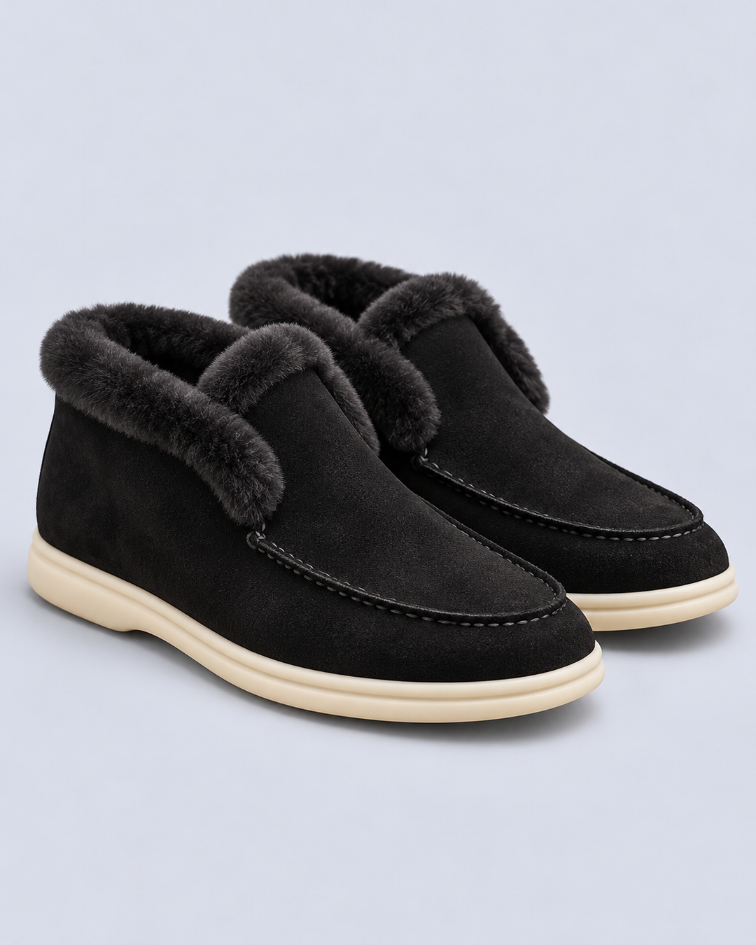 Women's Shearling Lined Suede Loafers