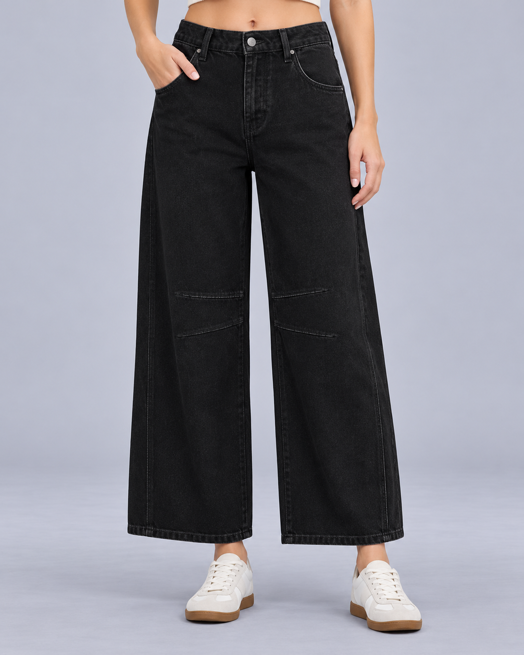 Women's Mid Rise Barrel Leg Jeans