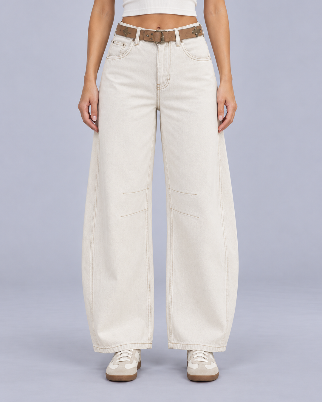 Women's Mid Rise Barrel Leg Jeans