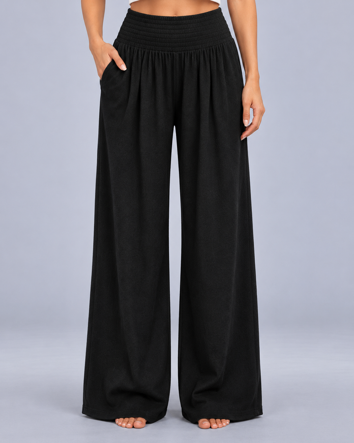 Women's Merino Wool Wide Leg Knitted Trousers