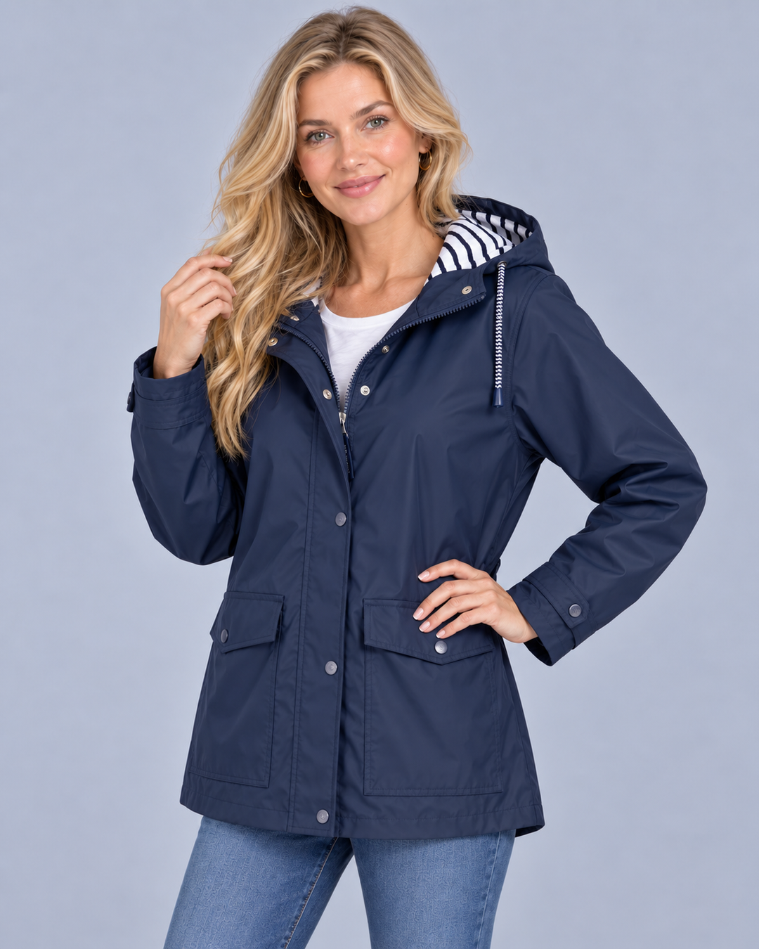 Women's Waterproof Rain Jacket | Wind-resistant with Adjustable Hood