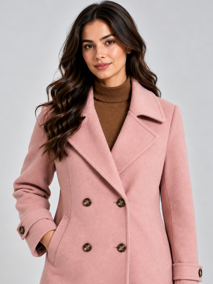 Women's Double Breasted Coat – Short Tailored Fit