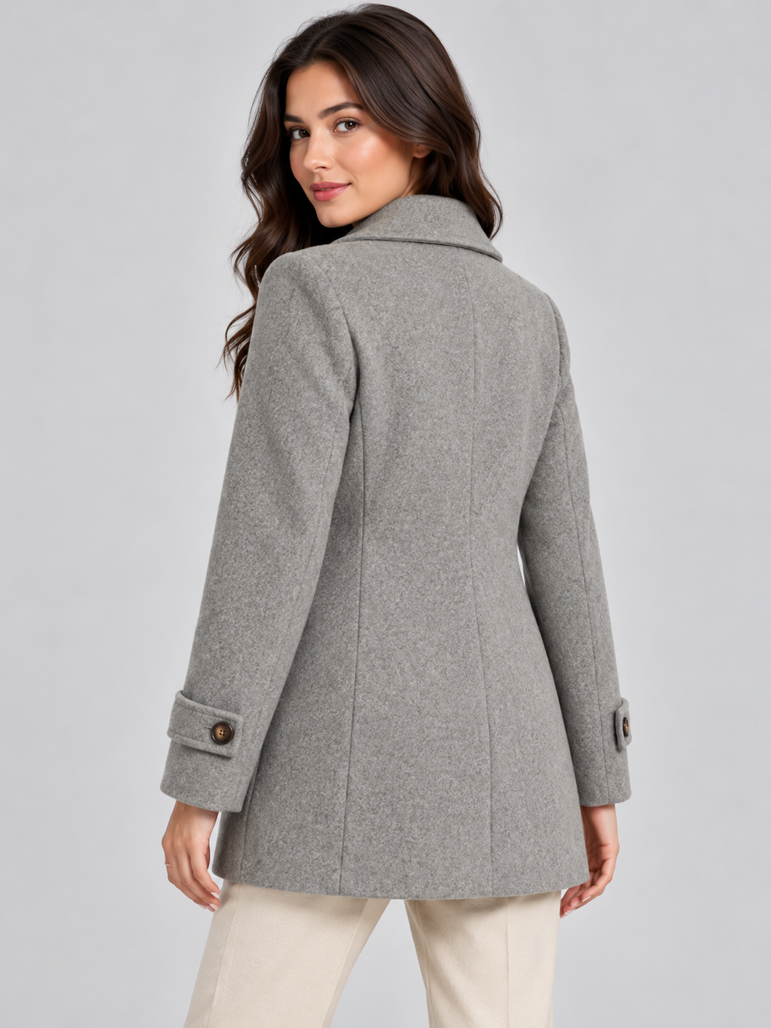 Women's Double Breasted Coat – Short Tailored Fit