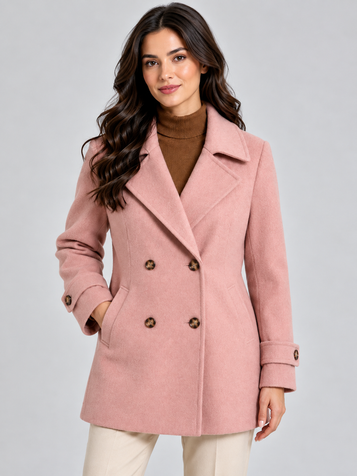 Women's Double Breasted Coat – Short Tailored Fit