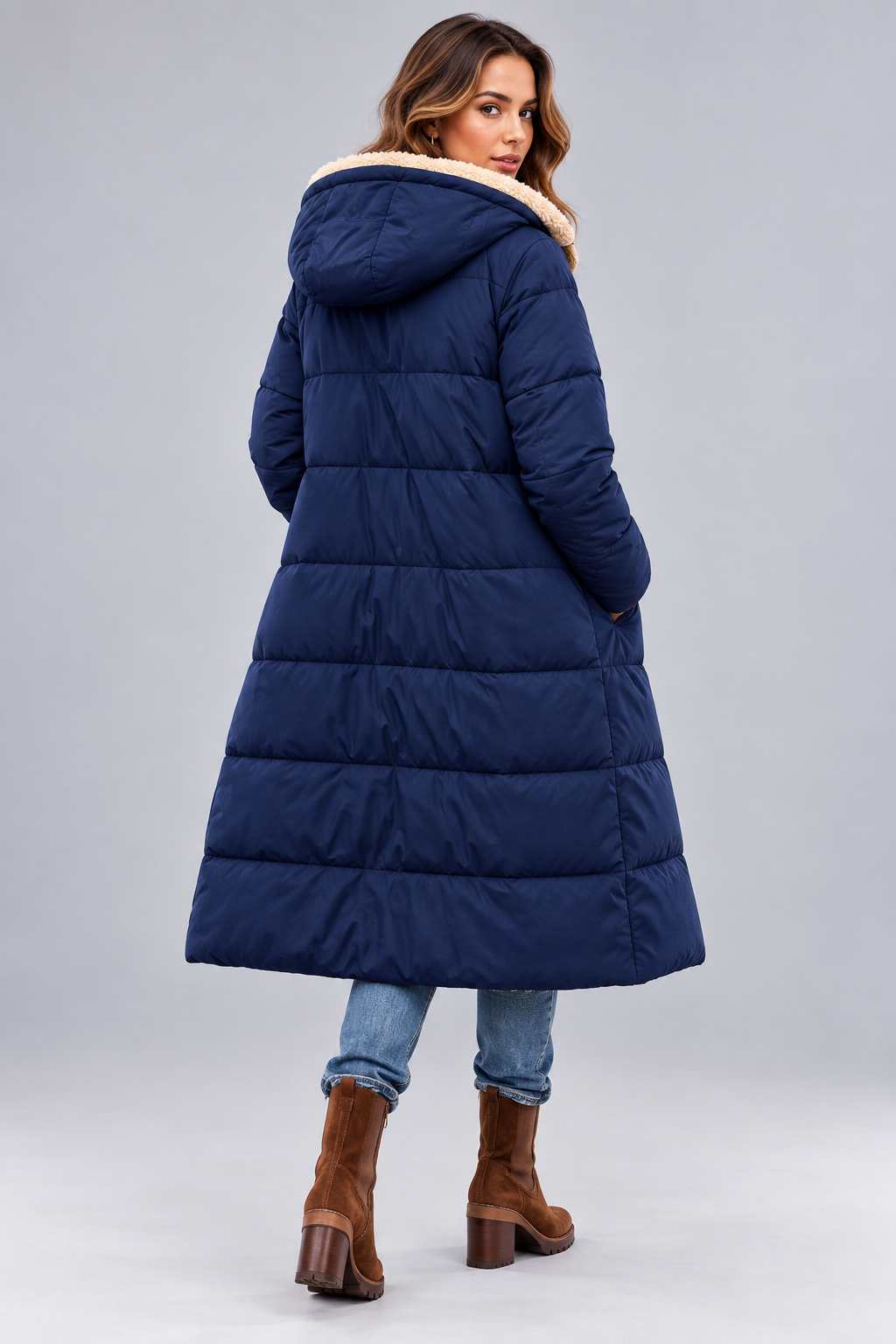 Women's Reversible Teddy Puffer Coat – Longline