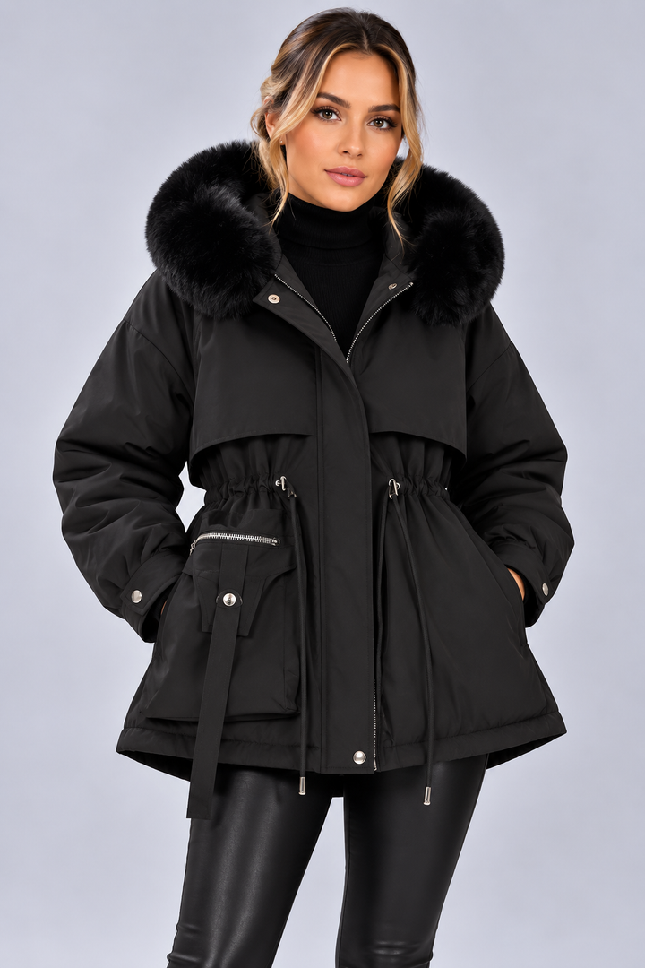 Women's Padded Winter Jacket – Wind and Water Resistant, Hooded
