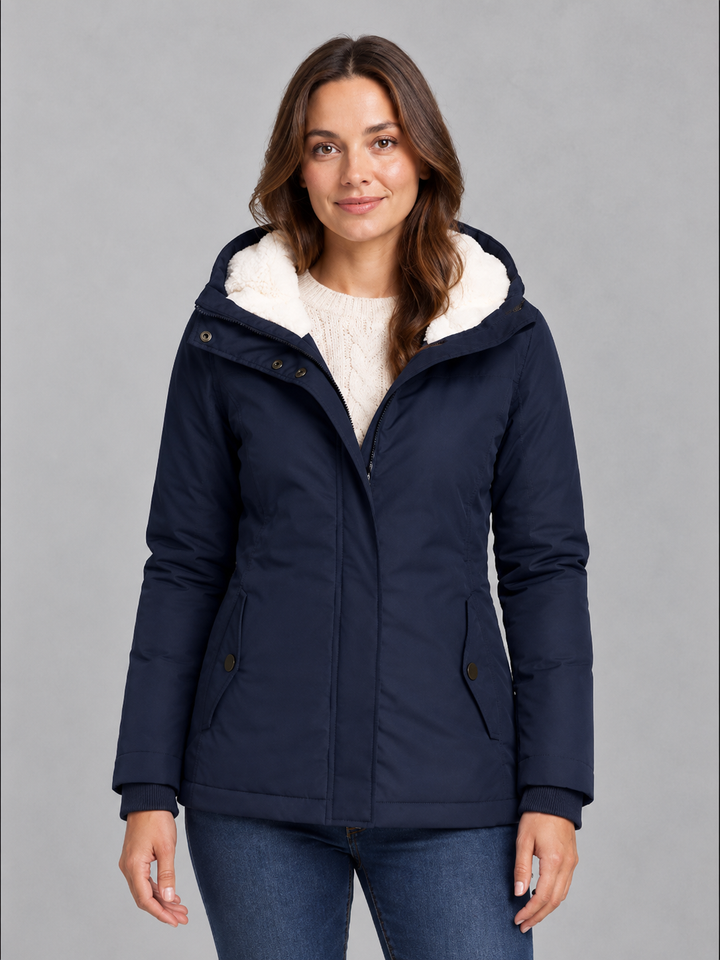 Women's Waterproof Hooded Coat with Lined Hood