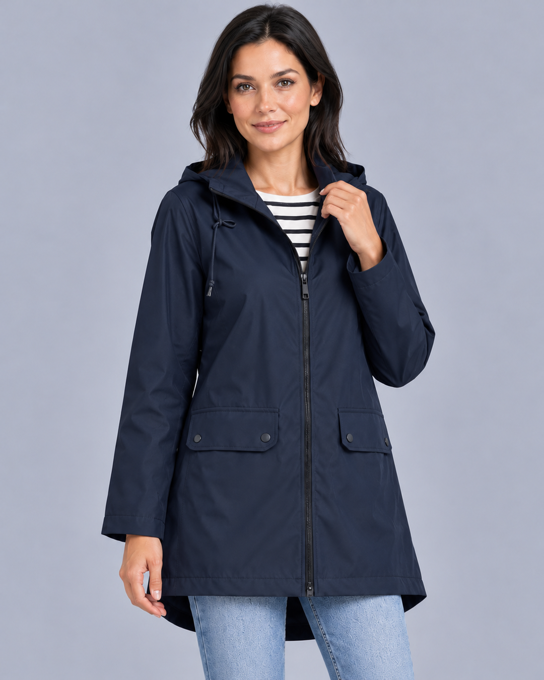 Women's Lightweight Waterproof Rain Jacket with Hood