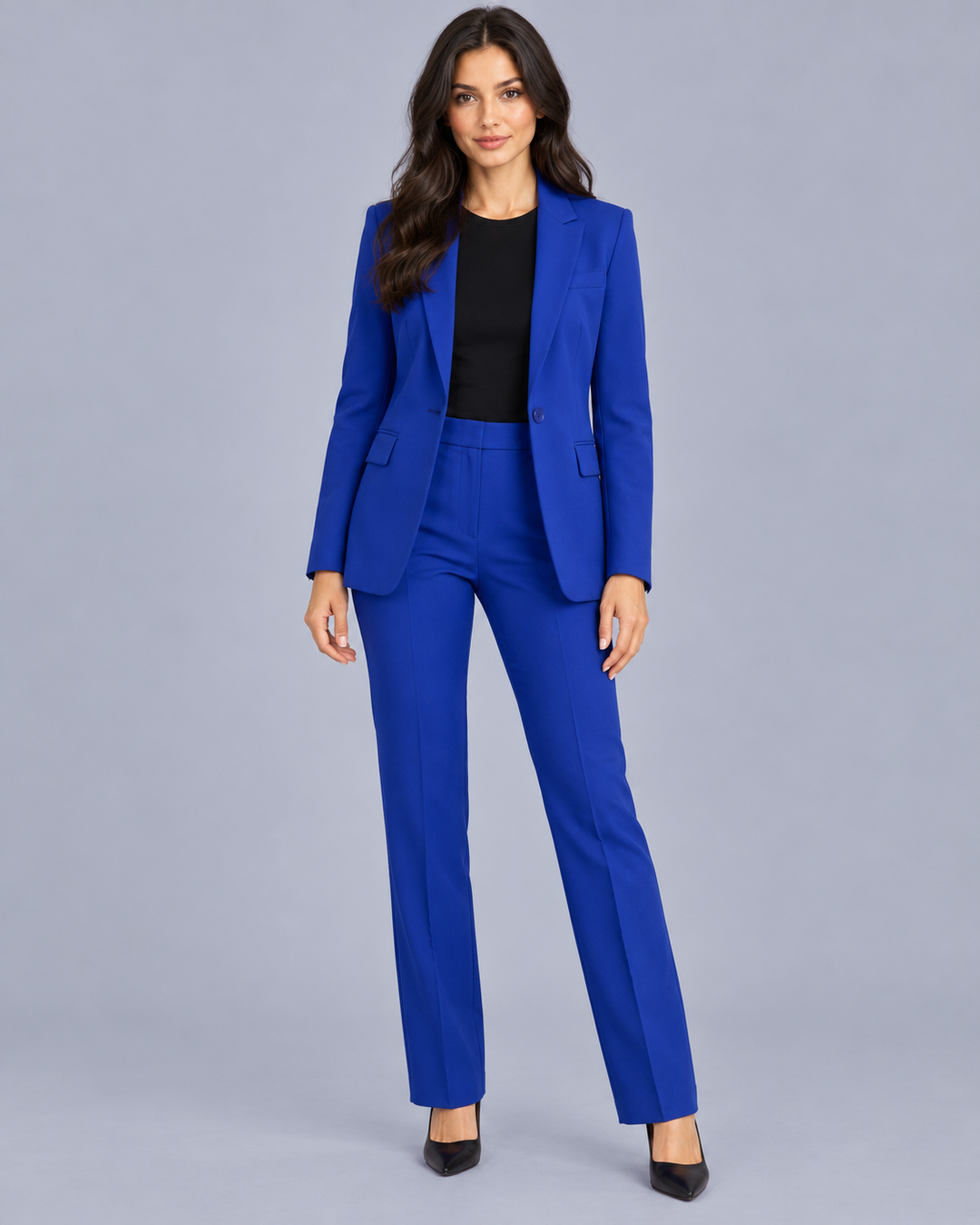 Women's Two-Piece Trouser Suit with Fitted Blazer