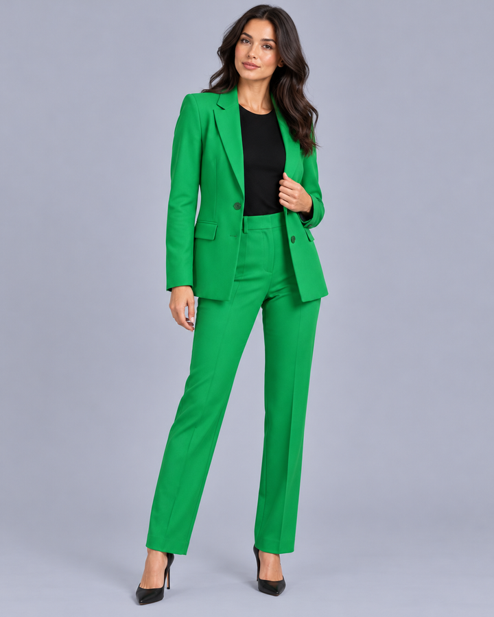 Women's Two-Piece Trouser Suit with Fitted Blazer
