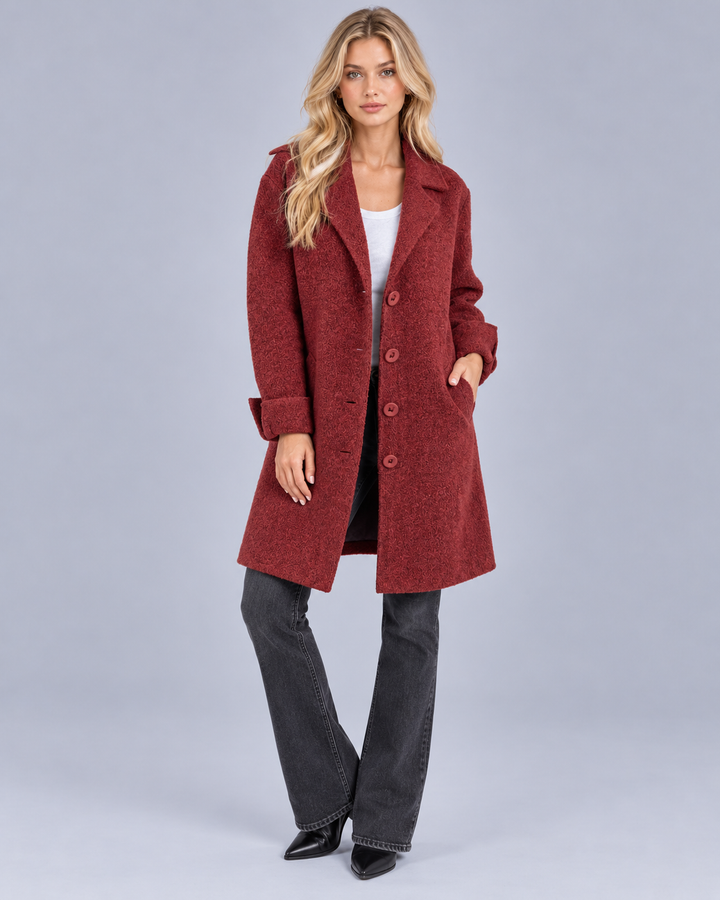 Women's Tailored Coat with Turned-Back Cuffs