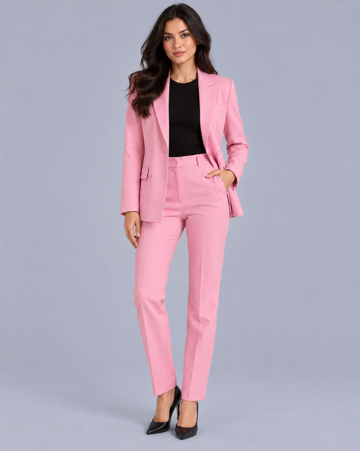 Women's Two-Piece Trouser Suit with Fitted Blazer