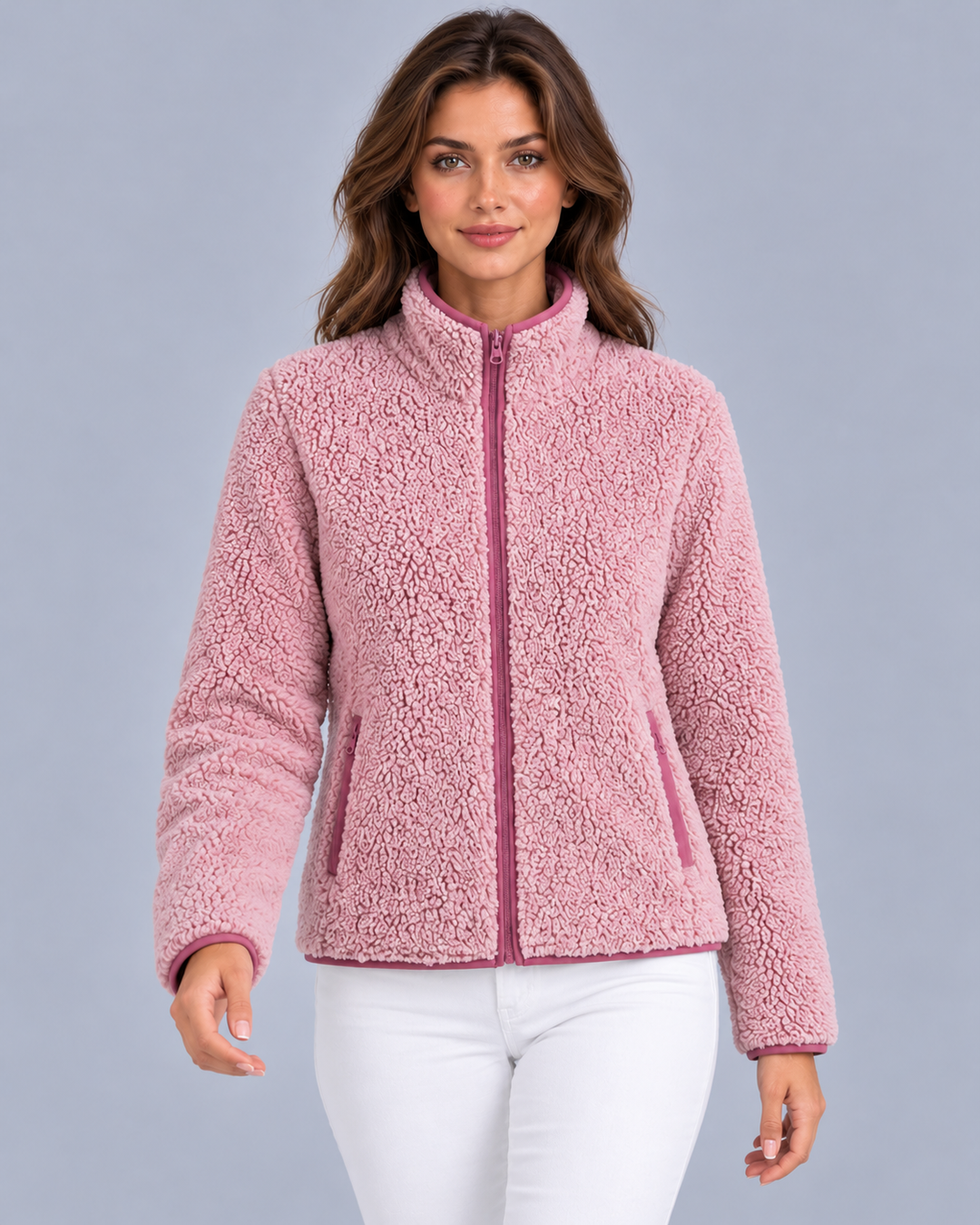 Women's Sherpa Jacket with Zip Pockets