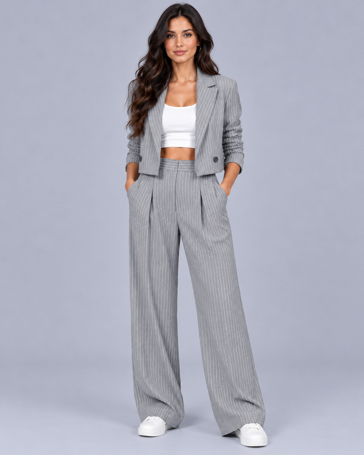 Women's Pinstripe Stretch Trouser Suit