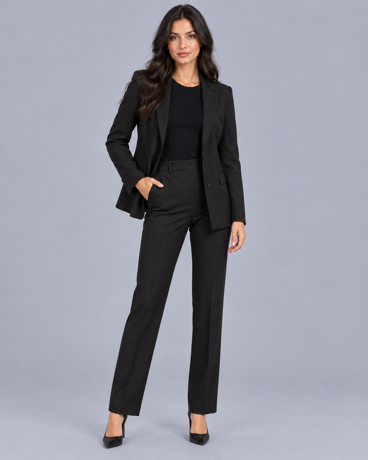 Women's Two-Piece Trouser Suit with Fitted Blazer