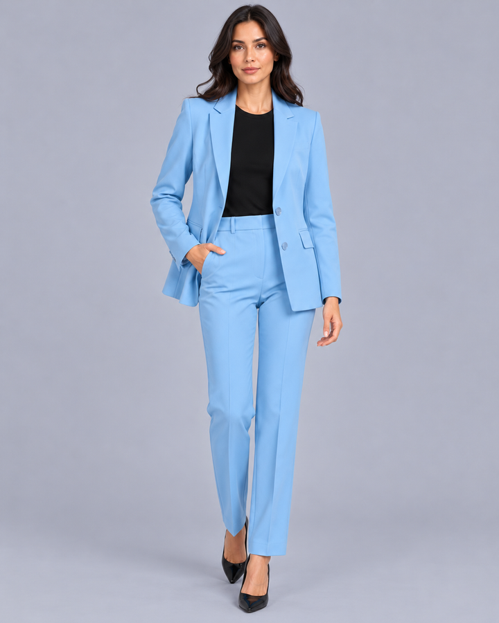 Women's Two-Piece Trouser Suit with Fitted Blazer
