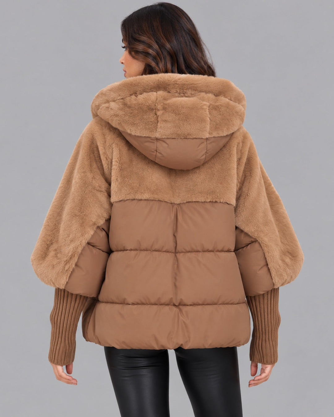 Women's Hooded Faux Fur Puffer Jacket | Padded Winter Coat