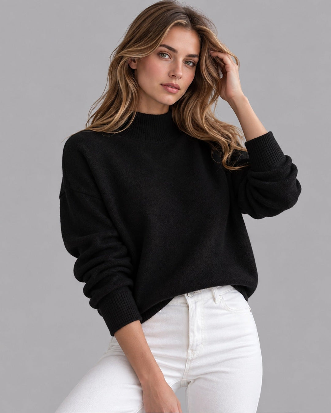 Women's Knitted Roll Neck Jumper