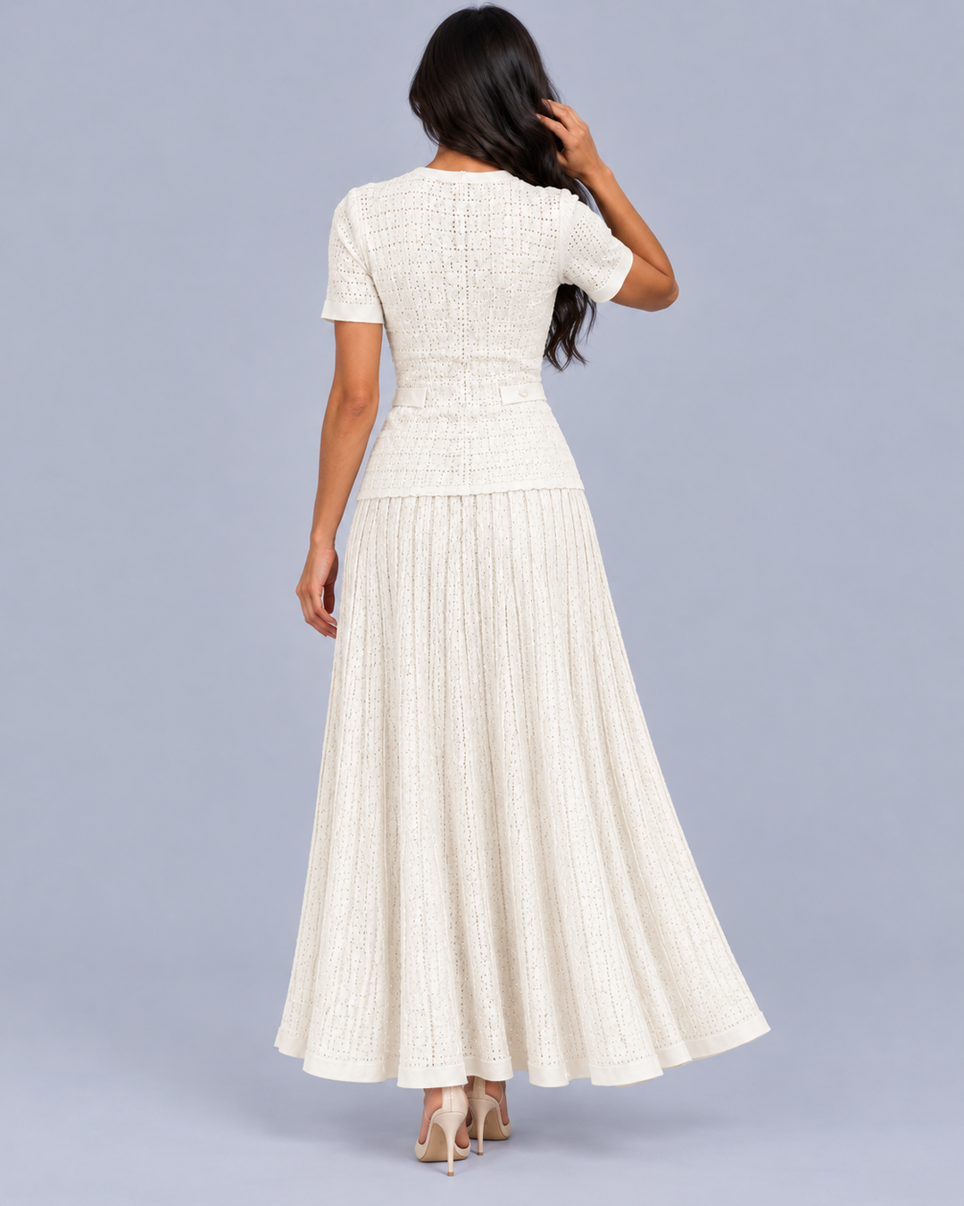 Women's Knitted Maxi Dress with Button Front