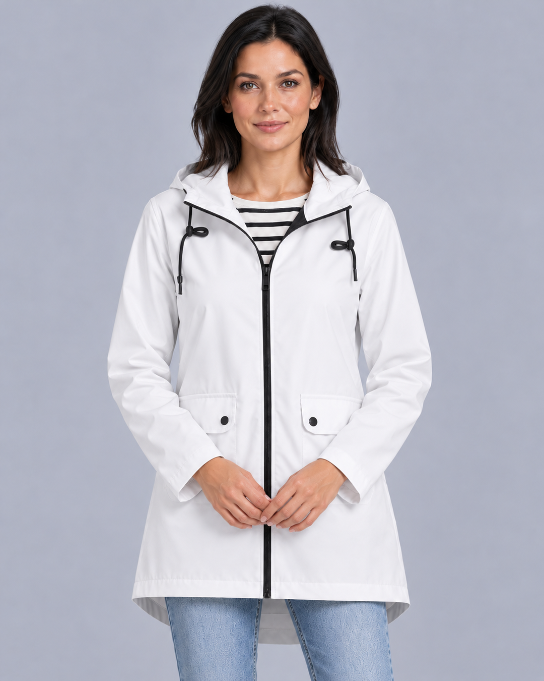 Women's Lightweight Waterproof Rain Jacket with Hood