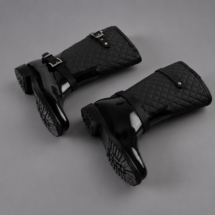 Women's Quilted Rain Boots – Waterproof Mid-Calf Wellingtons