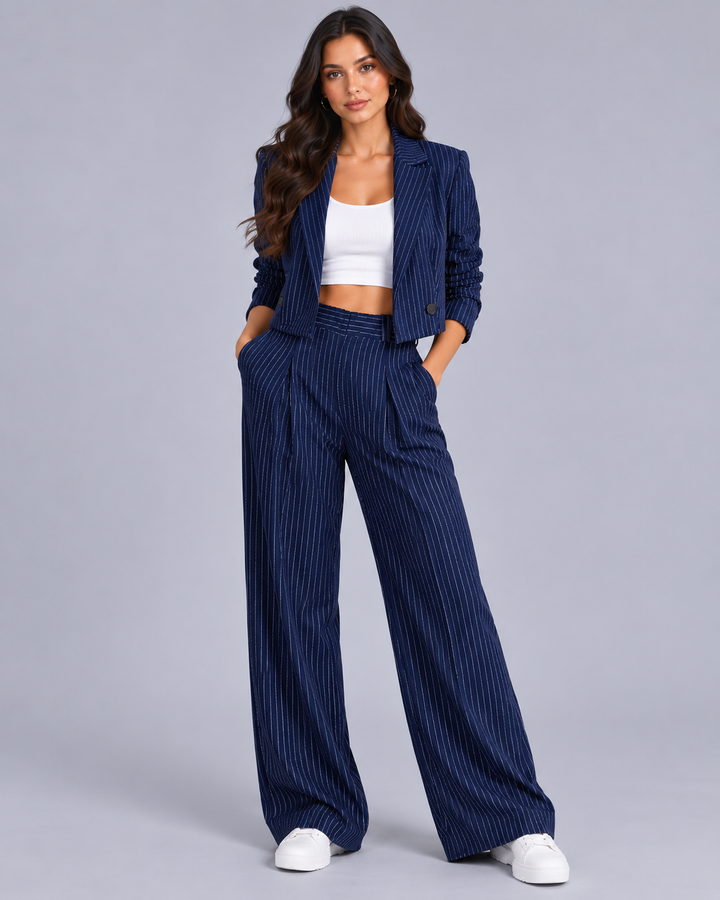 Women's Pinstripe Stretch Trouser Suit