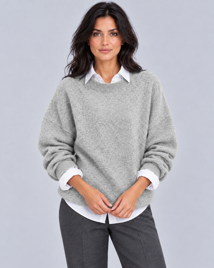 Women's 100% Cashmere Crew Neck Jumper | Oversized Fit Knitted Sweater